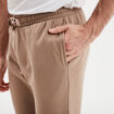 Pantalon jogging droit molleton taupe homme