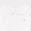 T-shirt col claudine manches longues blanc bébé fille