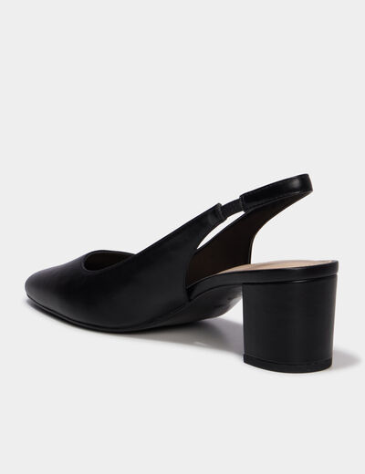 Escarpin slingback talon bloc femme noir femme