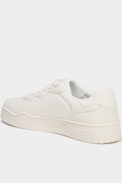 Baskets &agrave; lacets avec semelle &eacute;paisse blanc homme