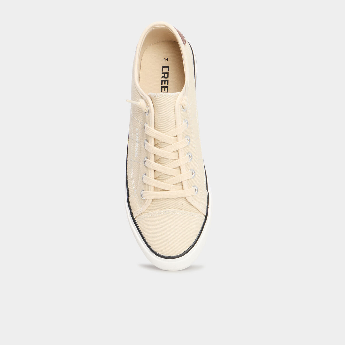 Tennis basses en toile &agrave; lacets sable homme