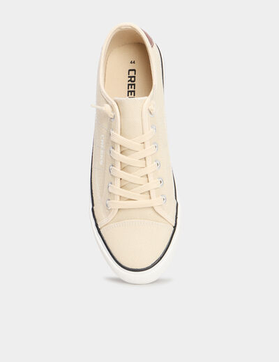 Tennis basses en toile à lacets sable homme