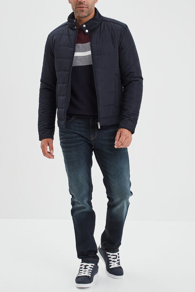 Pull col rond manches longues multicolore homme