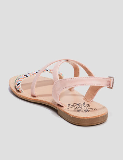 Sandales avec détails tressés rose fille