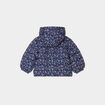 Doudoune à capuche poignets élastiqués bleu marine bébé fille