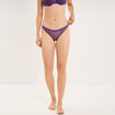 Tanga en dentelle doublure coton mauve femme