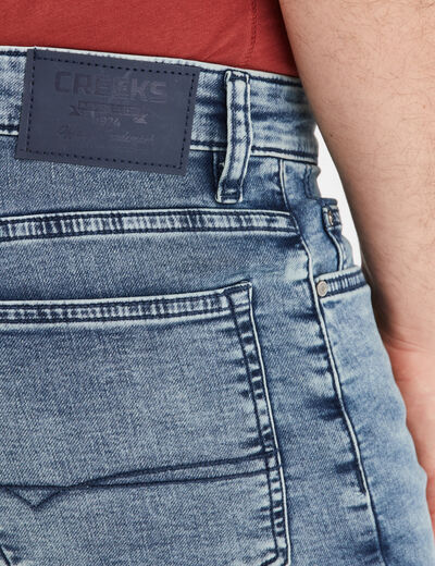 Bermuda droit à coulisse en jean Creeks denim stone homme