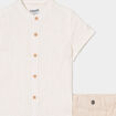 Ensemble chemise et short coton beige b&eacute;b&eacute; gar&ccedil;on