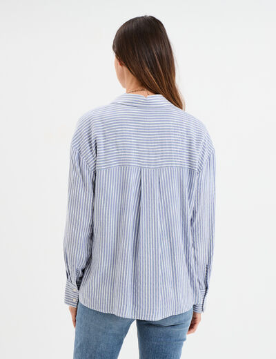 Chemise manches longues bleu marine femme