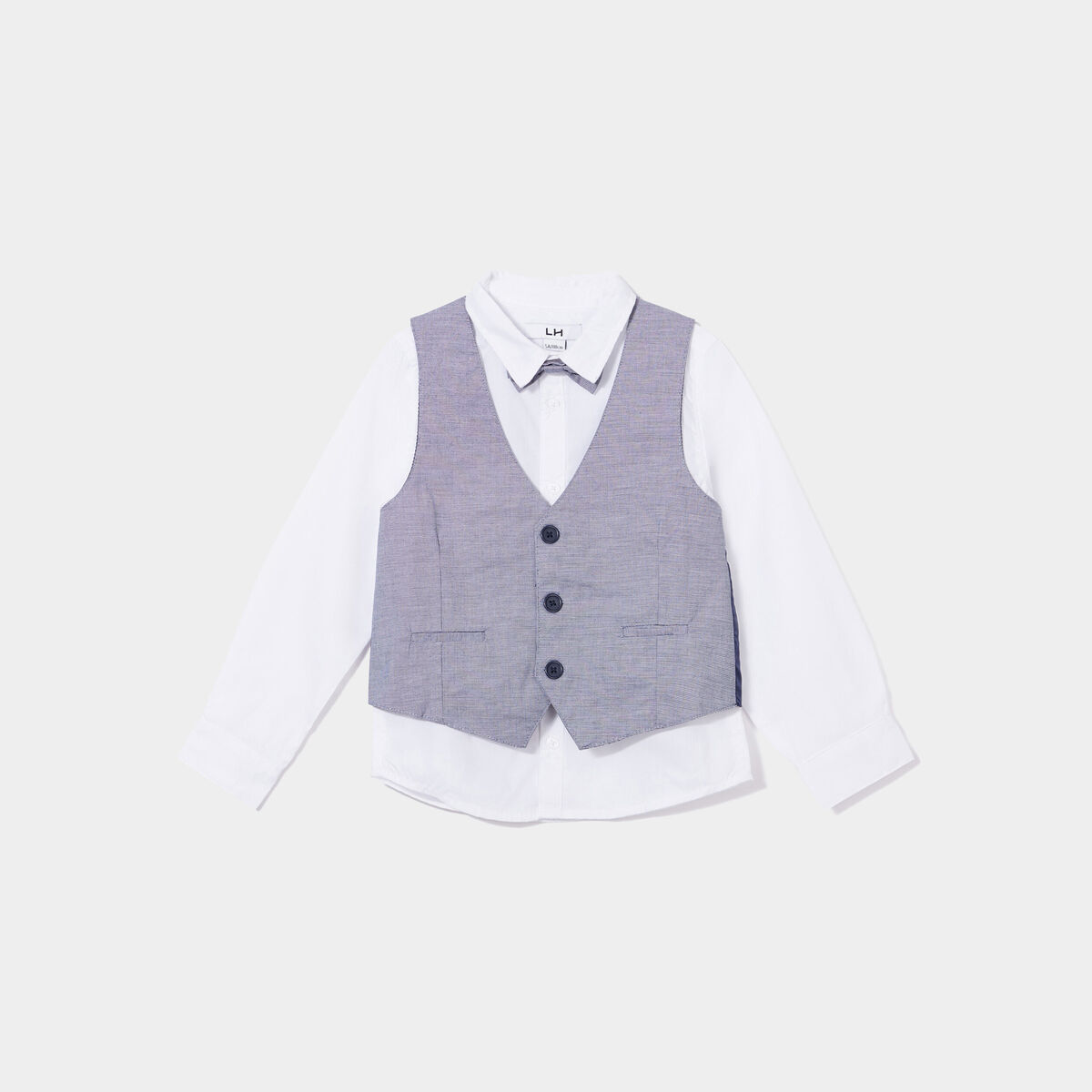 Ensemble 2 pièces chemise et veston blanc garçon