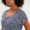Robe longue col en V grossesse bleu marine femme maternit&eacute;