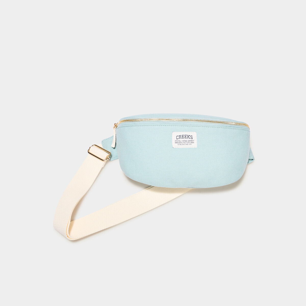Sac banane bandouli&egrave;re en toile canvas vert pastel femme