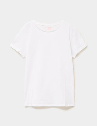 T-shirt manches courtes en coton blanc fille