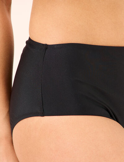 Bas de maillot de bain taille haute noir femme