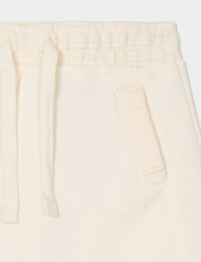 Pantalon de jogging molletonn&eacute; ecru b&eacute;b&eacute; gar&ccedil;on