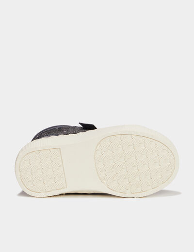 Baskets montantes zipp&eacute;es bleu marine b&eacute;b&eacute; fille