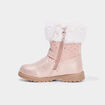 Bottes avec fourrure et paillettes rose champagne fille