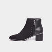 Bottines &agrave; talons bi-mati&egrave;res et clous noir femme