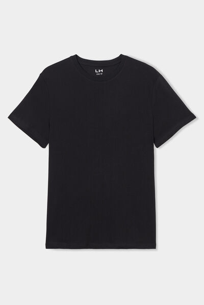 T-shirt en coton manches courtes noir homme