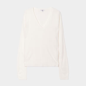 pull col en v manches longues blanc femme Pull col en V manches longues blanc femme