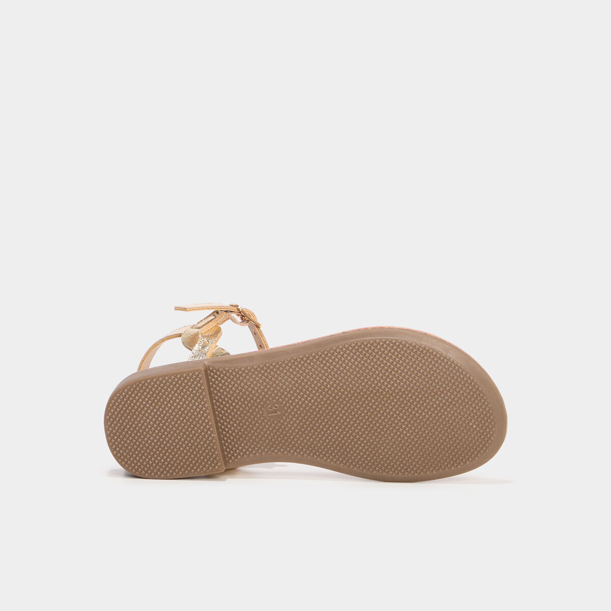Sandales tressées plates jaune or fille