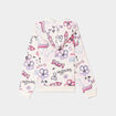 Sweat zippé à capuche beige fille