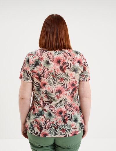 T-shirt manches courtes beige femme grande taille