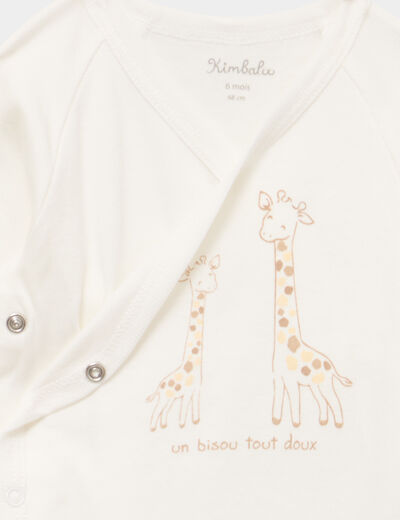 Ensemble body et dors-bien effet velours blanc b&eacute;b&eacute;