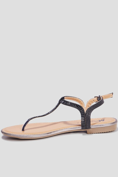 Sandales entredoigts bijoux Mosquitos noir femme