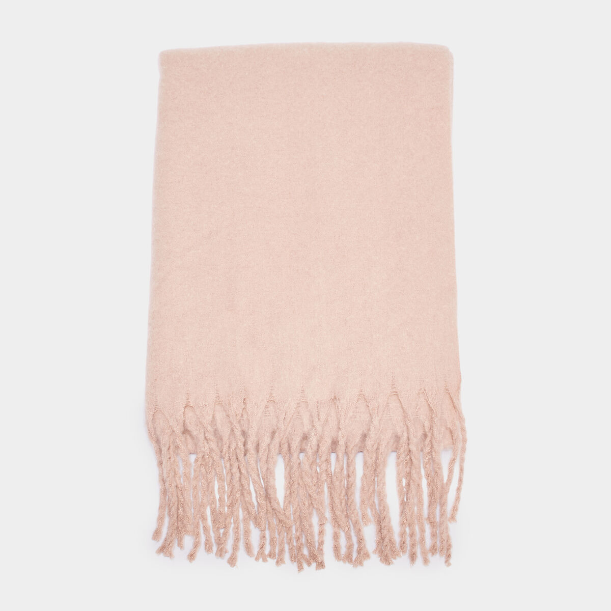 Écharpe à franges taupe femme