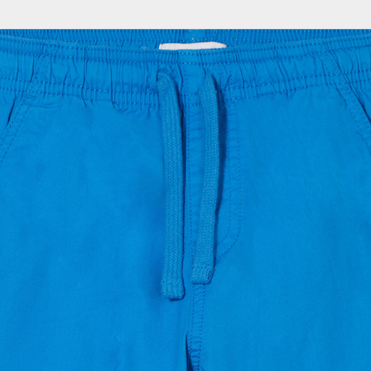 Short droit taille élastiquée à coulisse bleu garçon