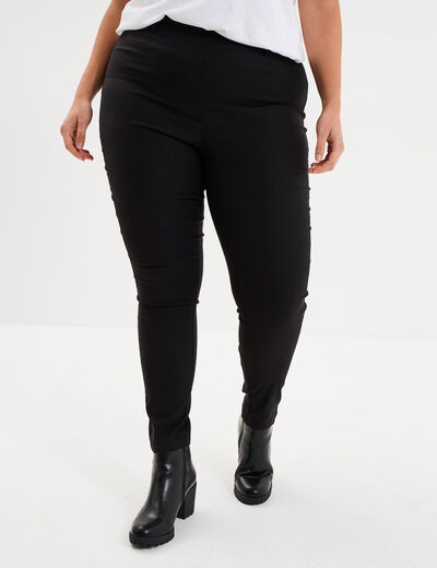 Pantalon slim noir femme grande taille