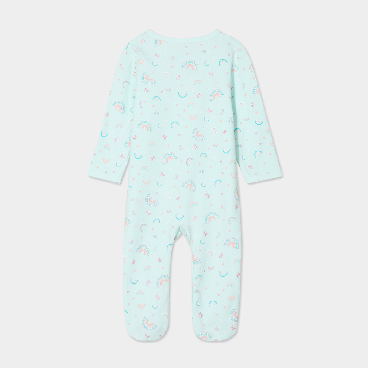 Dors-bien coton manches longues boutonn&eacute; bleu clair b&eacute;b&eacute;