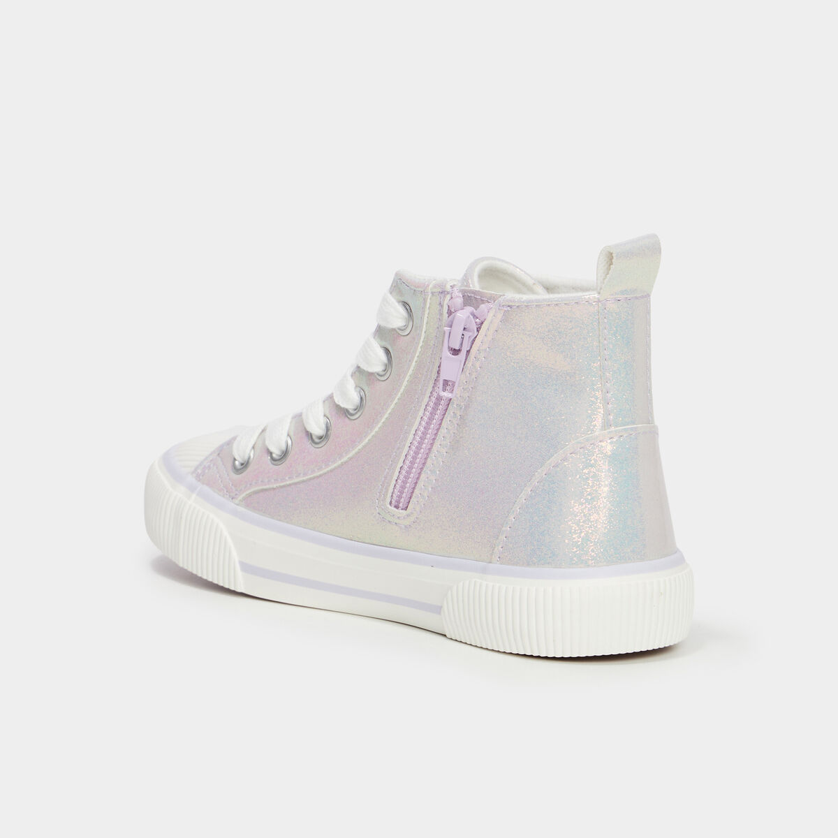 Baskets montantes zipp&eacute;es bout renforc&eacute; violet fille