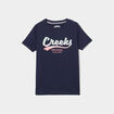 T-shirt oversize col rond coton Creeks bleu marine femme