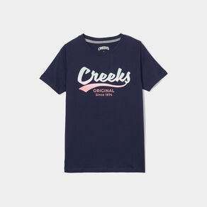 t shirt oversize col rond coton creeks bleu marine femme T-shirt oversize col rond coton Creeks bleu marine femme