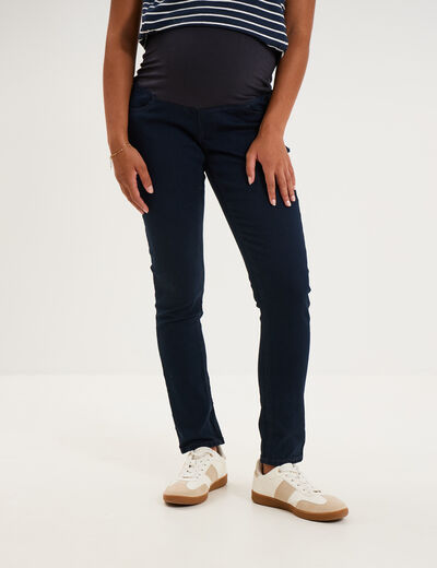 Jegging grossesse confort avec bandeau denim blue black femme maternit&eacute;