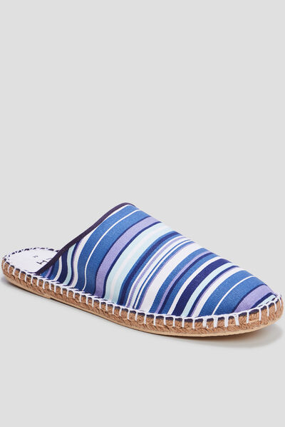 Chaussons mules bleu homme