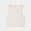 D&eacute;bardeur cropped ouverture &eacute;paule blanc femme