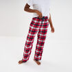 Pantalon de pyjama en coton ajusable rouge femme