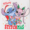 T-shirt manches longues No&euml;l Stitch blanc fille