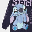 Sweat à capuche hoodie oversize Stitch bleu marine fille