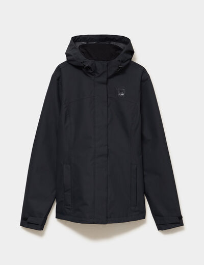Coupe-vent imperm&eacute;able &agrave; capuche noir femme