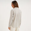 Chemise lin m&eacute;lang&eacute; manches longues blanc femme