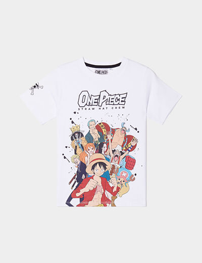 T-shirt manches courtes One Piece blanc garçon