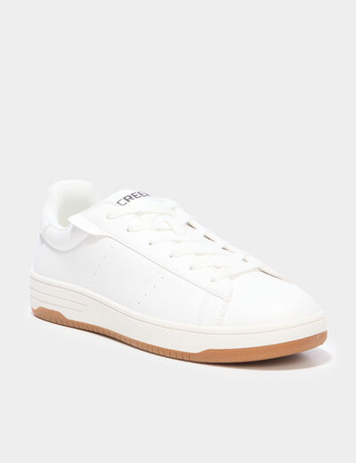 Tennis basses avec lacets blanc homme