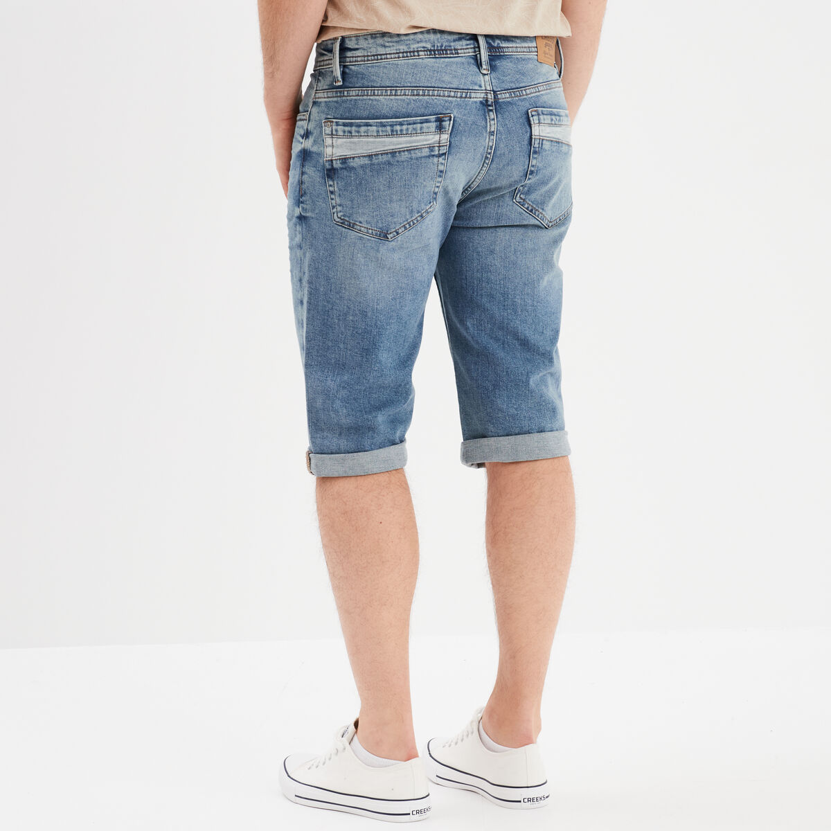Bermuda short en jean regular denim double stone homme