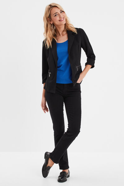 Veste blazer cintré noir femme