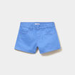Short droit en coton taille ajustable bleu electrique fille