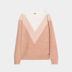 Pull manches longues col rond rose clair femme